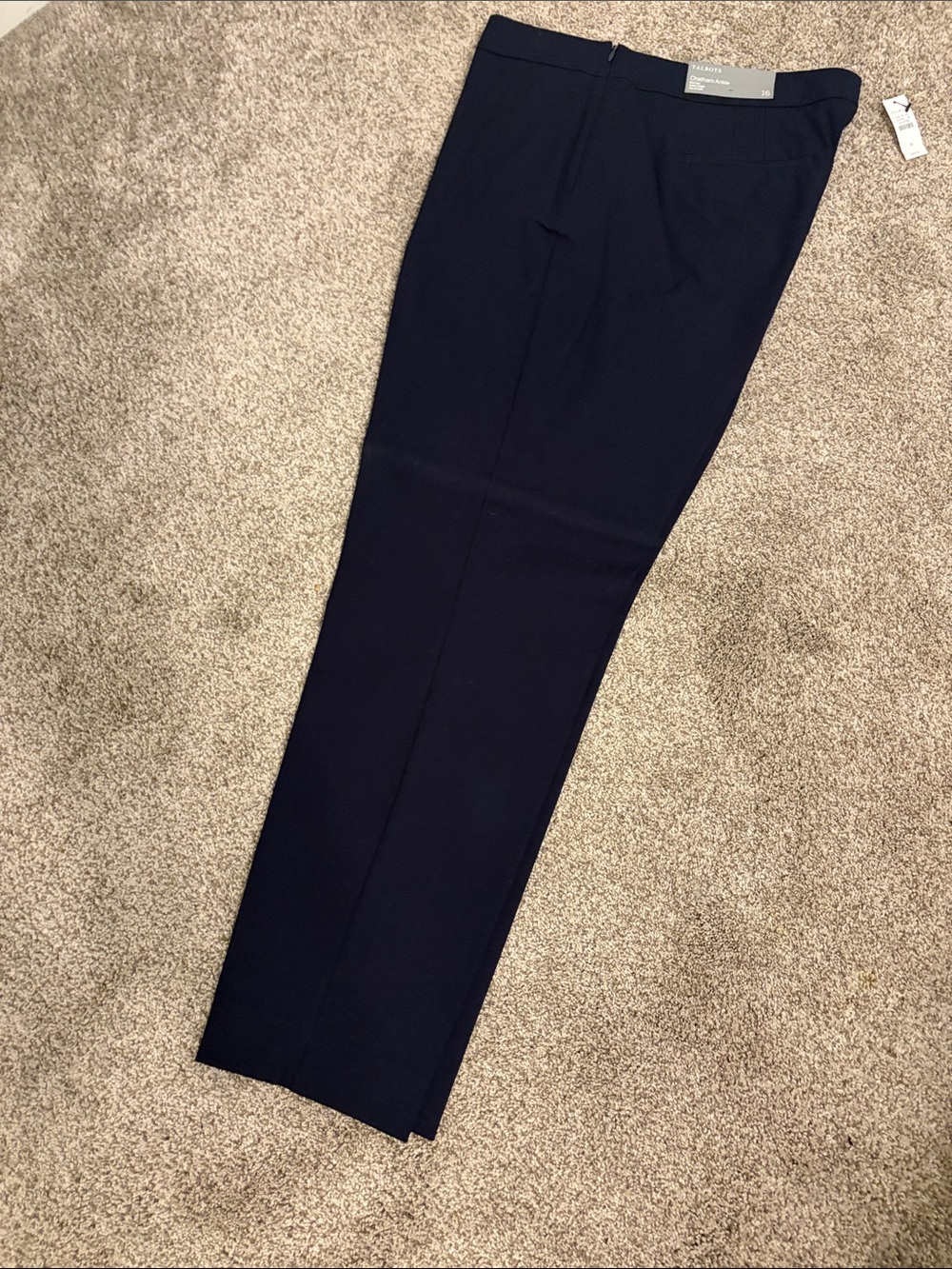 New Talbots Navy Cropped Straight Dress Pants
